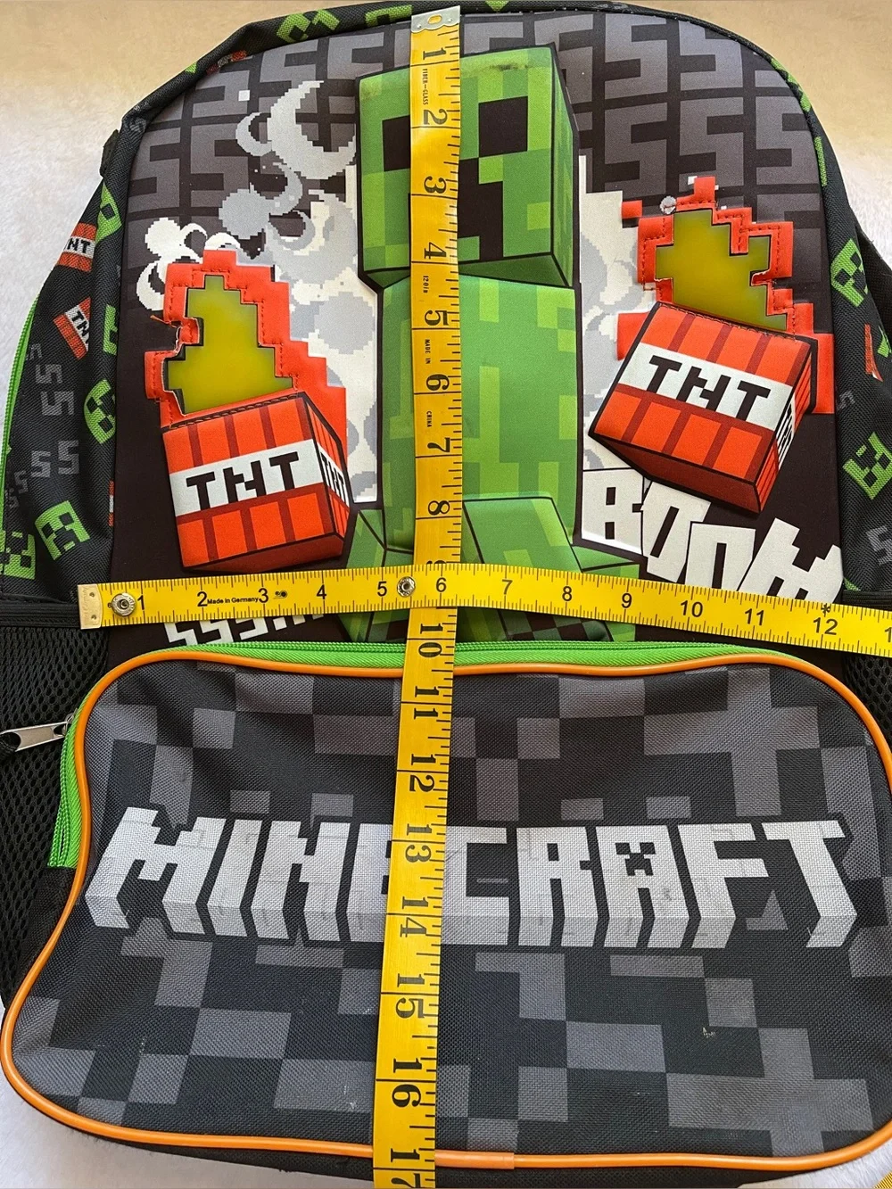 Minecraft Creeper 3D Molded Backpack School Book Bag 17 in